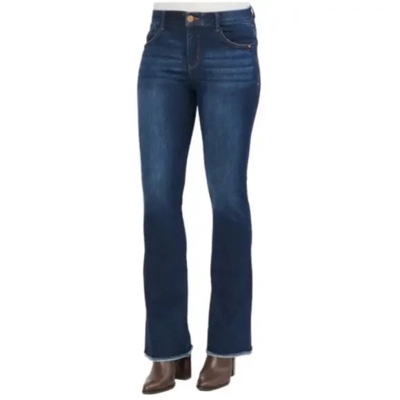 NWT Democracy Ab Technology High Rise Itty Bitty Boot Jeans Indigo Dark Wash 14W - Picture 1 of 14